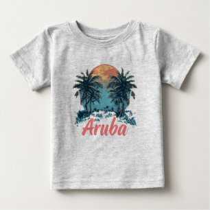 T-shirt Pour Bébé Aruba Island Design (Version 2) - Baby Fine Jersey