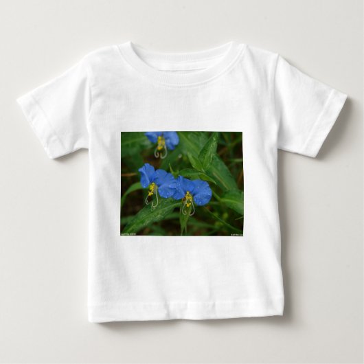 T-shirt Pour Bébé Asiatique Dayflower Bleu Fleur sauvage Vêtements e (Devant)