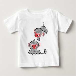 T-shirt Pour Bébé Asiatique Singe Duo : assis et Escalade
