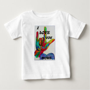T-shirt Pour Bébé ASL American Sign Language JE VOUS AIME PLUS