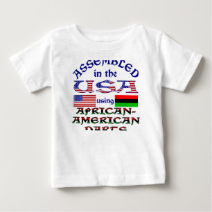 T-shirt Pour Bébé Assemblé aux États-Unis avec des pièces afro-améri