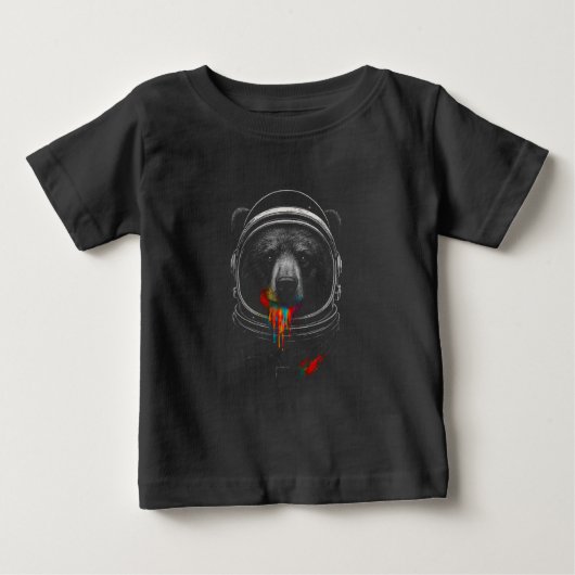 T-shirt Pour Bébé Astronaut Bear with Neon Paint Drips Cosmic Animal (Devant)