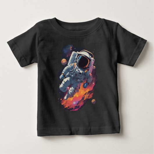 T-shirt Pour Bébé Astronaut perdu en Galaxie Arrière - plan (Devant)