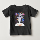 T-shirt Pour Bébé Astronaute dans l'espace avec des planètes et une  (Devant)
