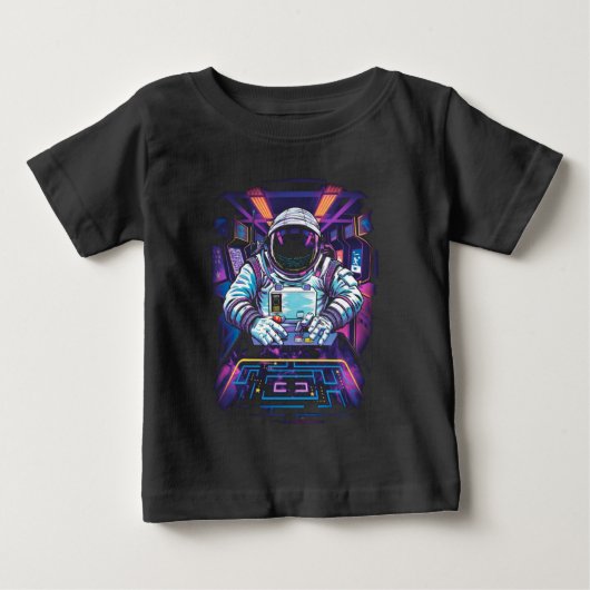 T-shirt Pour Bébé Astronaute néon Graphisme Exploration spatiale cos (Devant)