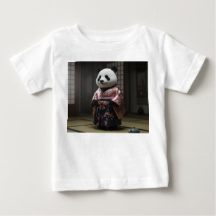 T-shirt Pour Bébé Astronaute Panda Kawaii Mangeant un Bao en Apesant