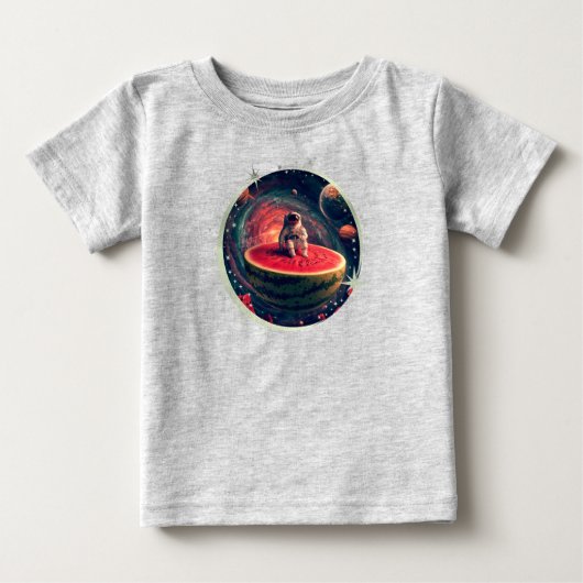 T-shirt Pour Bébé Astronaute Pastèque Espace (Devant)