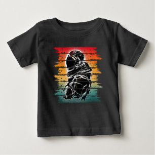 T-shirt Pour Bébé Astronaute vintage Noir Et Blanc