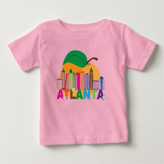 T-shirt Pour Bébé Atlanta, Géorgie | Peach Skyline (Devant)