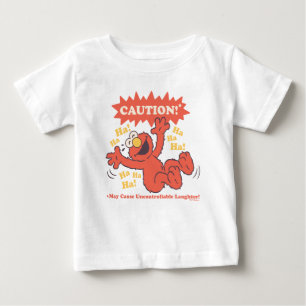 T-shirt Pour Bébé Attention Elmo qui rit à l'approche