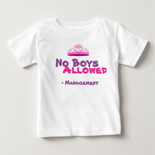 T-shirt Pour Bébé Aucun Garçon Autorisé Chemise (Devant)