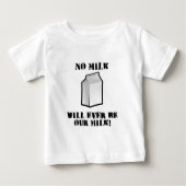 T-shirt Pour Bébé Aucun lait ne sera jamais notre lait (Devant)