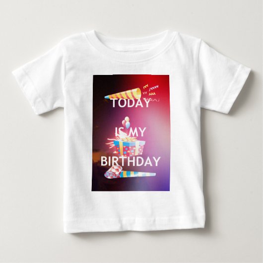 T-shirt Pour Bébé Aujourd'hui est mon art d'anniversaire (Devant)