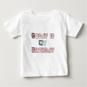 T-shirt Pour Bébé Aujourd'hui est mon art d'anniversaire