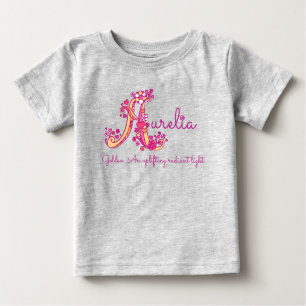 T-shirt Pour Bébé Aurelia girls nom & sens Un monogramme