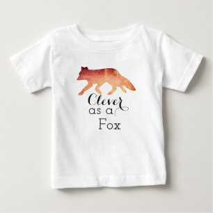 T-shirt Pour Bébé Aussi malin qu'un renard typographie aquarelle