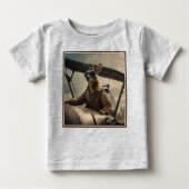 T-shirt Pour Bébé Aussie Kangaroo Avion Pilote, (Devant)