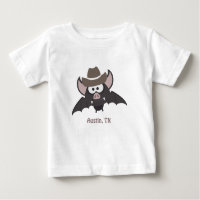 Austin Texas Cute Cartoon Cowboy Bat