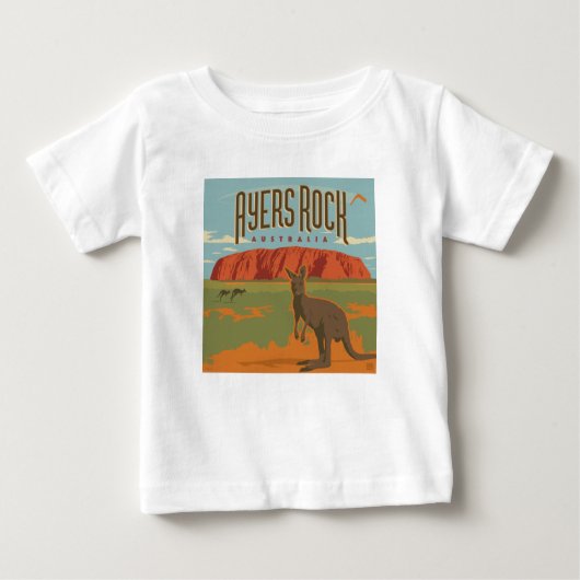 T-shirt Pour Bébé Australie | Ayers Rock Kangaroos (Devant)