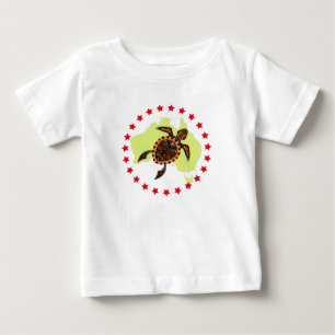 T-shirt Pour Bébé Australie Et Tortue De Mer En Cercle D'Étoiles