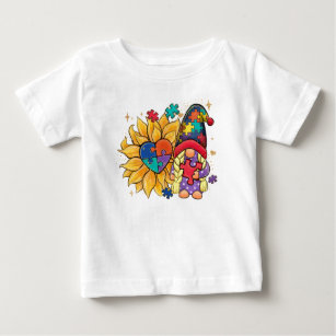 T-shirt Pour Bébé Autisme Tournesol Gnome