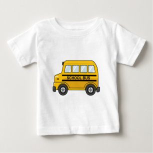 T-shirt Pour Bébé Autobus scolaire jaune et noir de bande dessinée