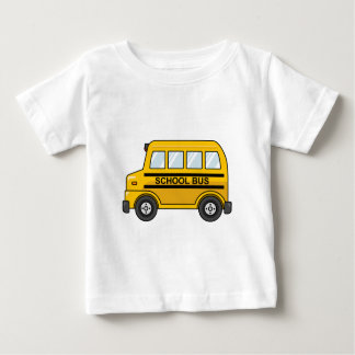 T-shirt Pour Bébé Autobus scolaire jaune et noir de bande dessinée