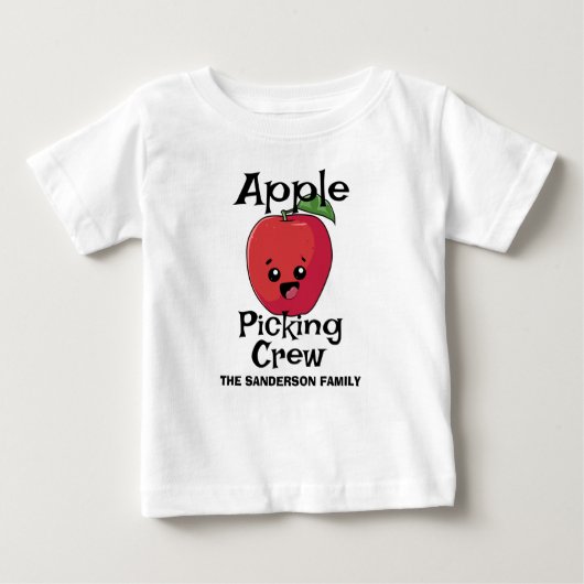 T-shirt Pour Bébé Automne Correspondant Famille Pomme Picking Crew (Devant)