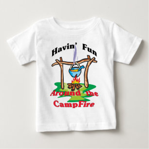 T-shirt Pour Bébé Autour du feu de camp