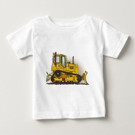 T-shirt pour bébé avec grand Bulldozer (Devant)