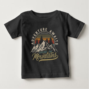 T-shirt Pour Bébé Aventure Attendant Explorer Les Montagnes Vintage