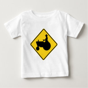 T-shirt Pour Bébé Avertissement de panneau routier de tracteur