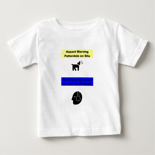 T-shirt Pour Bébé Avertissement de risque de Patterdale Terrier ! (Devant)