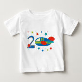 T-shirt Pour Bébé Avion 2e anniversaire (Devant)