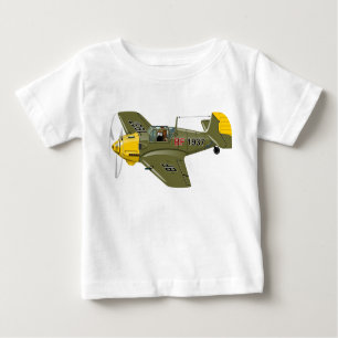 T-shirt Pour Bébé Avion de chasseur rétro-dessiné