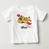 T-shirt Pour Bébé Avion de pompier de dessin animé fantaisiste  (Devant)