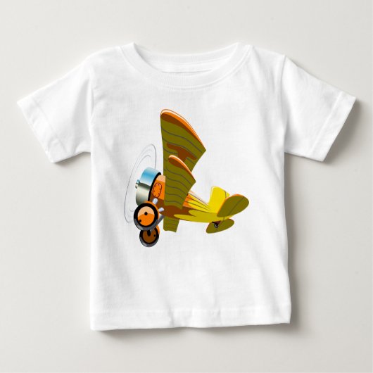 T-shirt Pour Bébé Avion rétro de dessin (Devant)