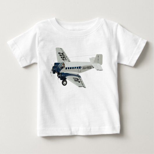 T-shirt Pour Bébé Avion rétro de dessin (Devant)