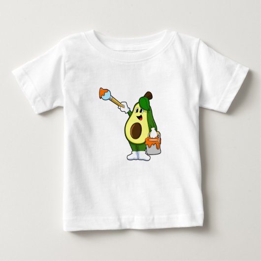 T-shirt Pour Bébé Avocado en peintre avec pinceau (Devant)
