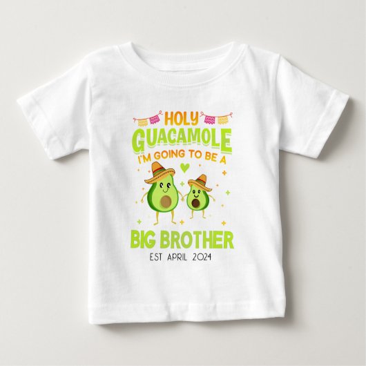 T-shirt Pour Bébé Avocado personnalisé Big Brother Faire-part (Devant)