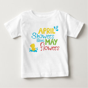 T-shirt Pour Bébé Avril Douche Apporter mai Fleurs 