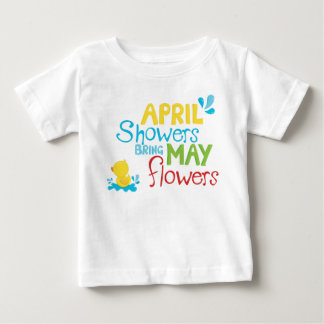T-shirt Pour Bébé Avril Douche Apporter mai Fleurs