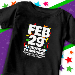 T-shirt Pour Bébé Awesome Anniversaire 2024 Leap Day Leap Année 29 f