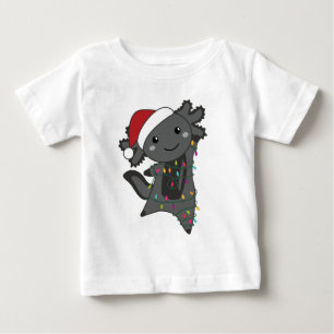 T-shirt Pour Bébé Axolotl Joyeux Noël Animaux d'hiver Axolotls