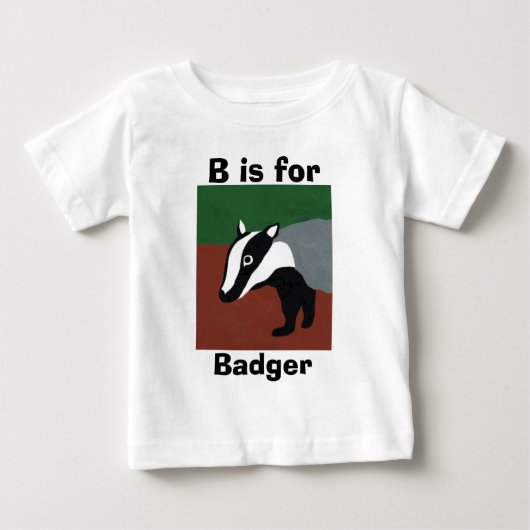 T-shirt Pour Bébé B pour le blaireau (Devant)