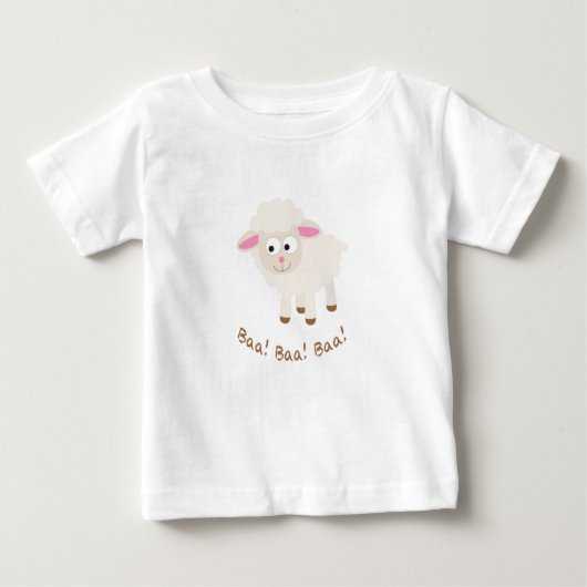 T-shirt Pour Bébé Baa ! Baa ! Baa ! Joli petit agneau (Devant)