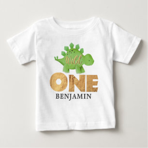 T-shirt Pour Bébé Bab d'anniversaire de premier dinosaure de SAUVAGE