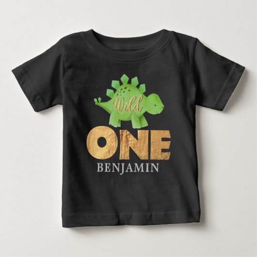 T-shirt Pour Bébé Bab d'anniversaire de premier dinosaure de SAUVAGE (Devant)