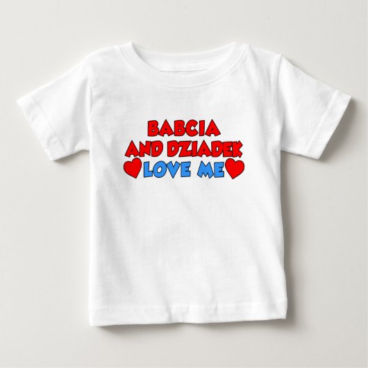 T-shirt Pour Bébé Babcia et Dziadek m'aiment (Devant)