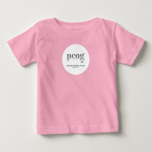 T-shirt Pour Bébé Baby bodysuit "pcog" round w/ scripture & heart (Devant)